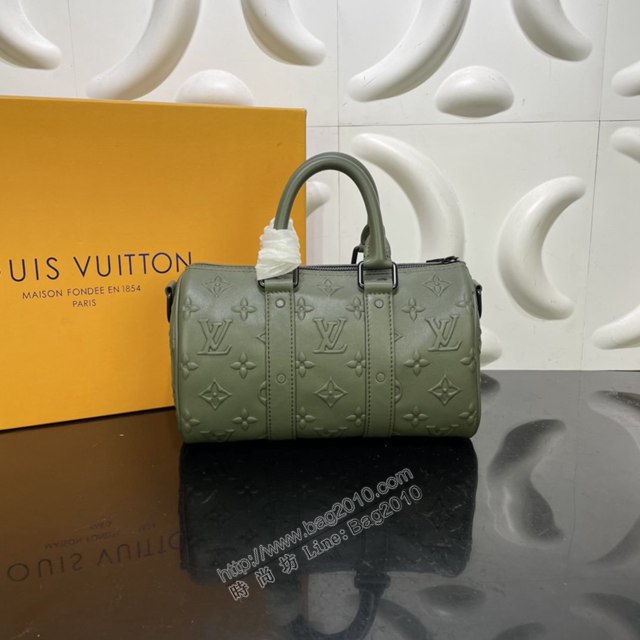 LV專櫃新款包包 路易威登Keepall XS手袋 M57961 LV壓紋皮革手提肩背包  ydh4328